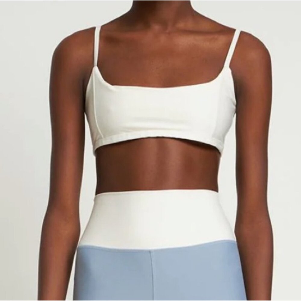 WeWoreWhat NWT Cami Bra Top Sz Small Womens Off White Sports Bras Adjustable Str